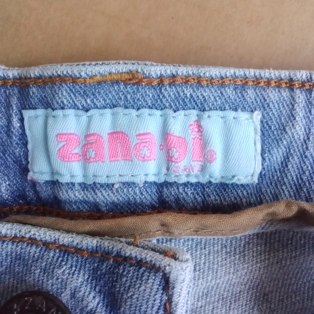 Zana Di Jeans Very Short Jean Mini Skirt Size 0 Pink Floral & Gemstone Designs - Picture 14 of 15